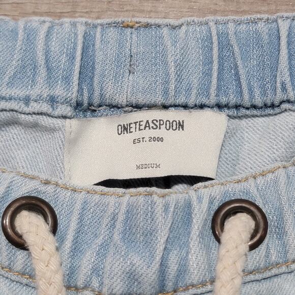One Teaspoon Shabbies Size Medium Distressed Light Wash Slouchy Baggy Jeans - Picture 3 of 10